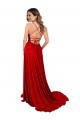 Cheap Lace Over Bodice Long Spandex Prom Dress with Slit