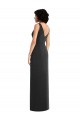 Cheap Draped Wrap Maxi Spandex Prom Dress with Front Slit