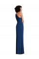 Cheap Grecian Inspired One Shoulder Twist Draped Maxi Spandex Prom Dress