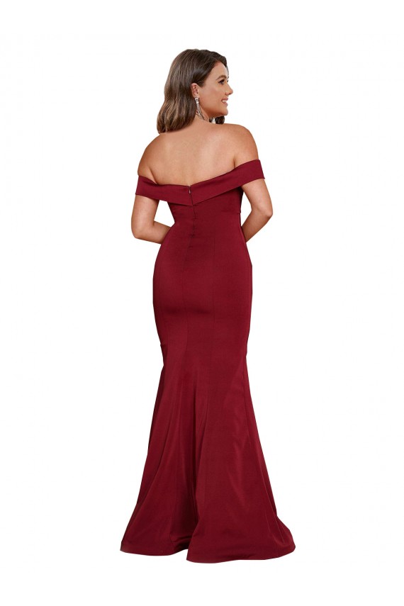 Cheap Off Shoulder Sleeves Sweetheart Neckline Long Spandex Prom Dress