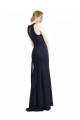 Cheap High Neck Sheath Long Crepe Prom Dress