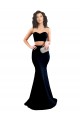 Cheap Two Piece High Neck Crepe Prom Dress