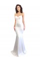 Cheap Sweetheart Strapless High Neck Long Crepe Prom Dress