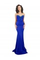 Cheap Sweetheart Flower Neckline High Neck Crepe Prom Dress