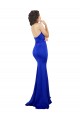 Cheap Sweetheart Flower Neckline High Neck Crepe Prom Dress