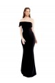 Cheap Asymmetrical Draped Off the Shoulder Banded Crepe Prom Dress