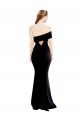 Cheap Asymmetrical Draped Off the Shoulder Banded Crepe Prom Dress