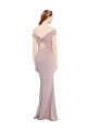 Cheap Knotted Off the Shoulder Crepe Prom Dress with Cut-Out Back