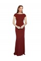 Cheap Cap Sleelves Mermaid Crepe Prom Dress Keyhole Back