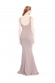 Cheap Sleeveless Scoop Neck Fully Lined Crepe Prom Dress