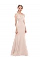 Cheap Deep V-Neck and Back Long Crepe Prom Dress