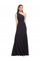 Cheap Fit and Flare Crepe Prom Dress with One Shoulder