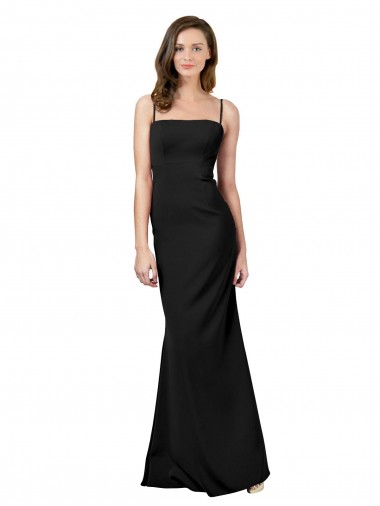 Cheap Fit and Flare Slim Crepe Prom Dress with Cutout Back