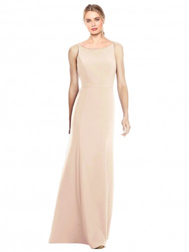 Cheap V-Spaghetti Strap Open Back Bateau Neck Trumpet Prom Dress