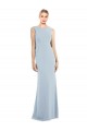 Cheap Draped Backless Crepe Prom Dress with Pockets