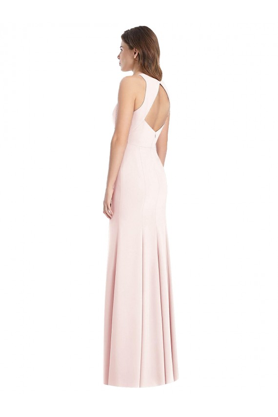 Cheap Diamond Cutout Back Trumpet Prom Dress with Front Slit