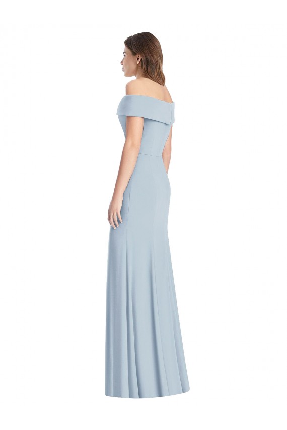Cheap Cuffed Off the Shoulder Long Trumpet Prom Dress