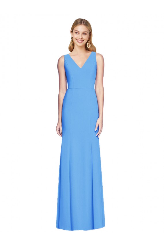 Cheap Flattering Trumpet Long Sleeveless Prom Dress with Open Back