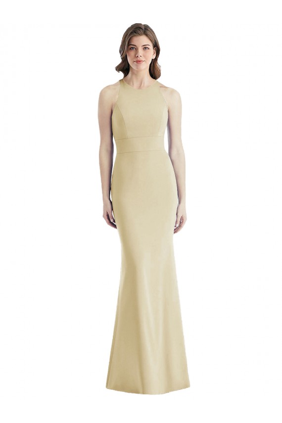 Cheap Criss Cross Twist Cutout Back Trumpet Prom Dress