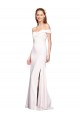 Cheap Criss Cross Off the Shoulder Crepe Prom Dress with Side Slit