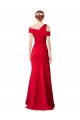Cheap Sleeveless Ruched Crepe Mermaid Prom Dress with Off The Shoulder Detail