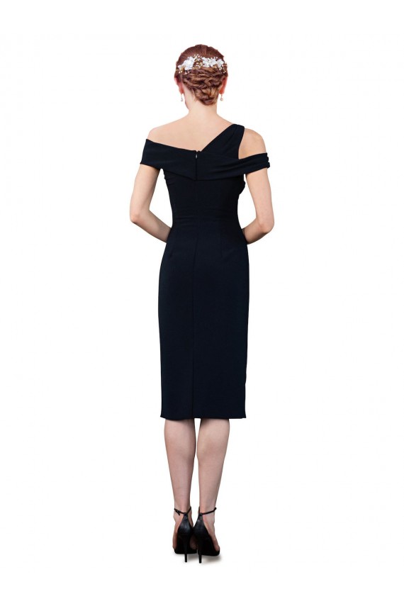 Cheap Draped Cross Shoulder Stretch Crepe Cocktail Prom Dress / Homecoming Dress
