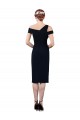 Cheap Draped Cross Shoulder Stretch Crepe Cocktail Prom Dress / Homecoming Dress