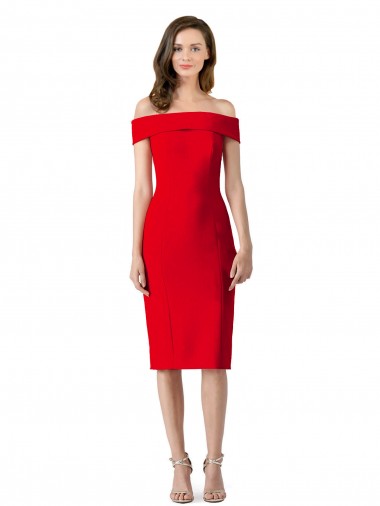 Cheap Off the Shoulder Square Neck Cocktail Prom Dress / Homecoming Dress