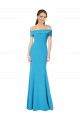 Cheap Off the Shoulder Crepe Prom Dress with Fitted Silhouette