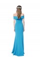 Cheap Off the Shoulder Crepe Prom Dress with Fitted Silhouette