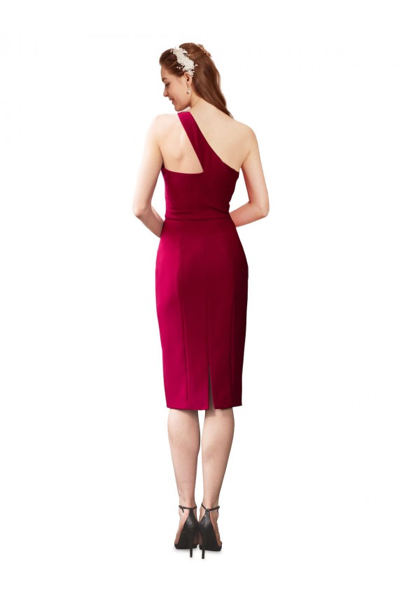 Cheap One Shoulder Short Crepe Cocktail Prom Dress / Homecoming Dress