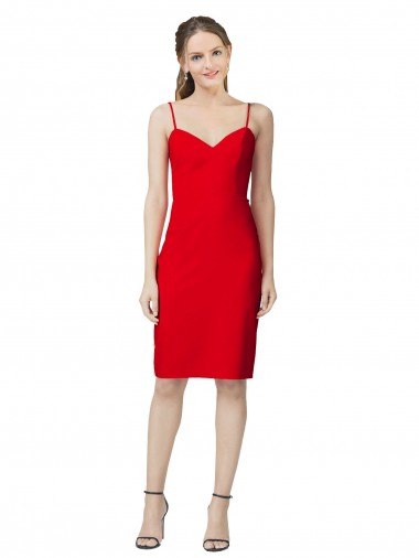 Cheap Sleeveless Cocktail Length Sweetheart Neckline Crepe Prom Dress / Homecoming Dress