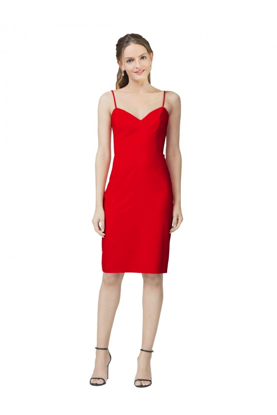 Cheap Sleeveless Cocktail Length Sweetheart Neckline Crepe Prom Dress / Homecoming Dress