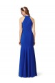 Cheap Halter V-Neck Long A-Line Crepe Prom Dress