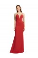 Cheap Mermaid Plunging V-Neck Crepe Prom Dress with Wide Open Back