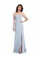 Cheap Strapless Notch Crepe Prom Dress with Front Slit