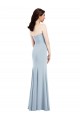 Cheap Strapless Notch Crepe Prom Dress with Front Slit