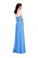 Cheap Strapless Pleated Skirt Crepe Prom Dress with Pockets
