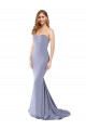 Cheap Long Strapless Sweetheart Sweep Train Crepe Prom Dress with Low Back