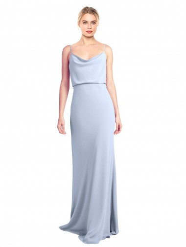 Cheap Feminine Cowl Neck Slim Floor Length Stretch Crepe Prom Dress