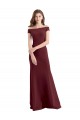 Cheap Off the Shoulder Fit and Flare Stretch Crepe Prom Dress