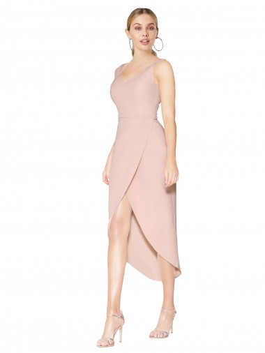 Cheap Short Knee Length Crepe Cocktail Dress / Prom Dress