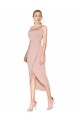 Cheap Knee Length One Shoulder Crepe Short Wrap Cocktail Prom Dress / Homecoming Dress