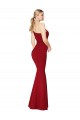 Cheap One Shoulder Long High Neck Sleeveless Mermaid Crepe Prom Dress