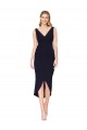 Cheap Short Knee Length V-Neck Crepe Cocktail Wrap Cocktail Prom Dress / Homecoming Dress