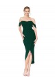 Cheap Off the Shoulder Short Knee Length Crepe Wrap Cocktail Prom Dress / Homecoming Dress