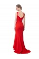 Cheap Long Chapel Train Fishtail Maxi Crepe Prom Dress with Sweetheart Neckline