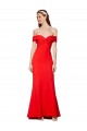 Cheap Cross Front and Back Bardot Sleeveless Crepe Maxi Prom Dress