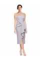 Cheap Short Strapless Crepe Cocktail Prom Dress / Homecoming Dress with Ruffles