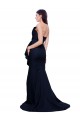 Cheap Long Strapless Sweep Train Low Back Crepe Prom Dress